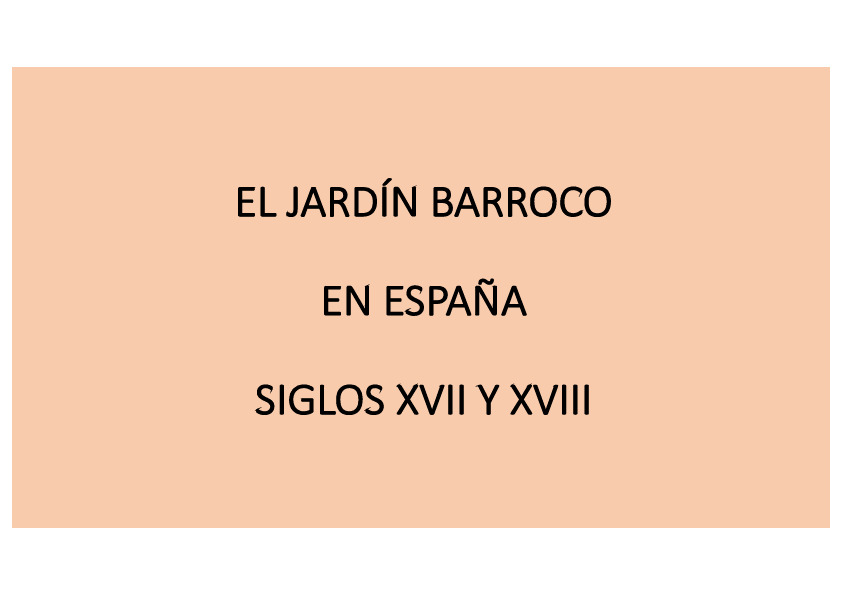 Tema 7. El jardín barroco en España