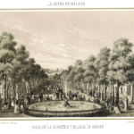 Fig. 7. Decoración de la Alameda principal de Málaga con motivo de la visita de Isabel II. Imagen tomada del libro de Ramón Franquelo
