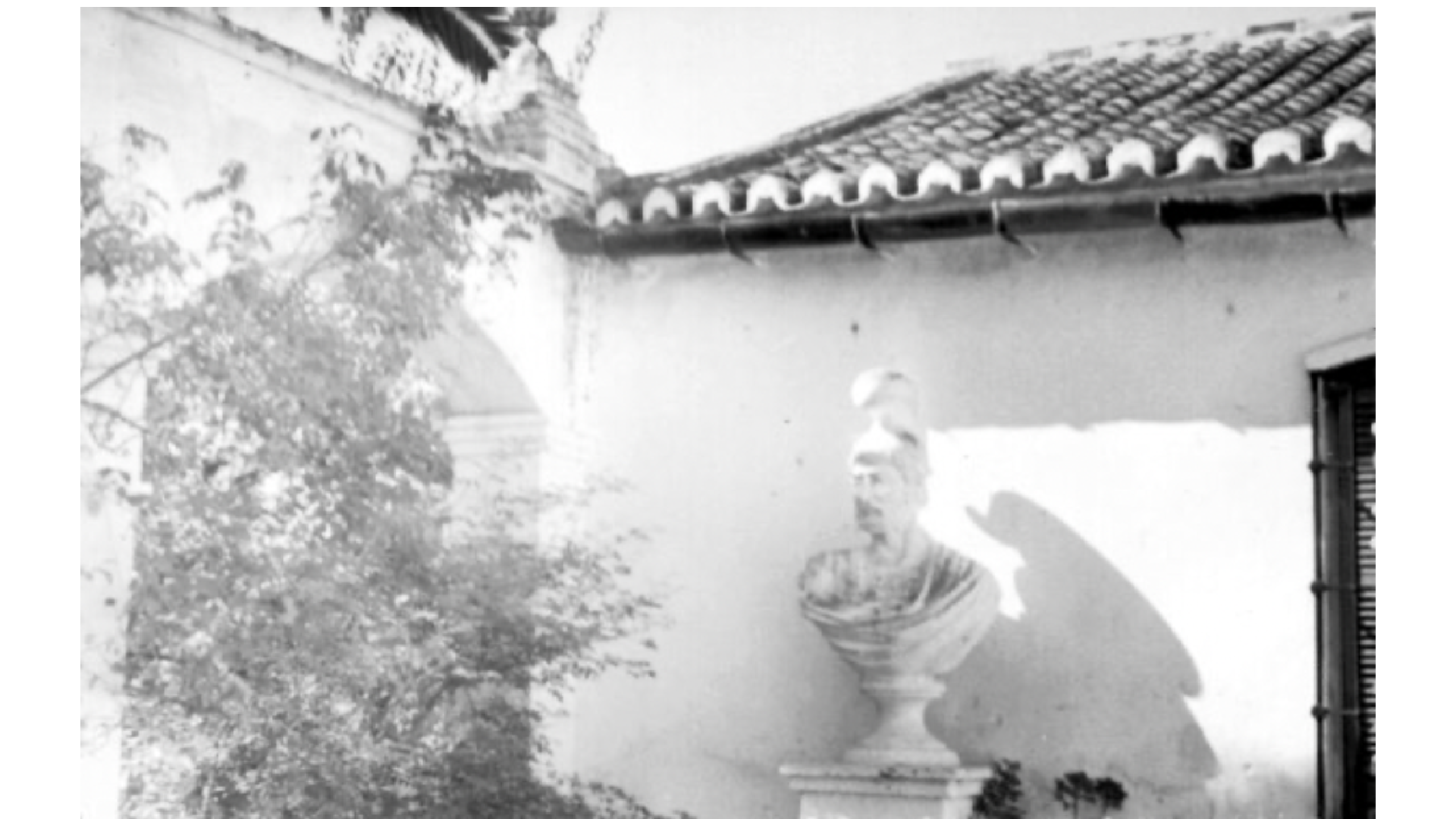 Fig. 22. Perspectiva del patio y de los jardines de la casa de Antonio Villa, 1945. Archivo Temboury. Diputación Provincial de Málaga